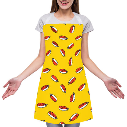 Doodle Japanese Sushi Pattern Print Adjustable Apron