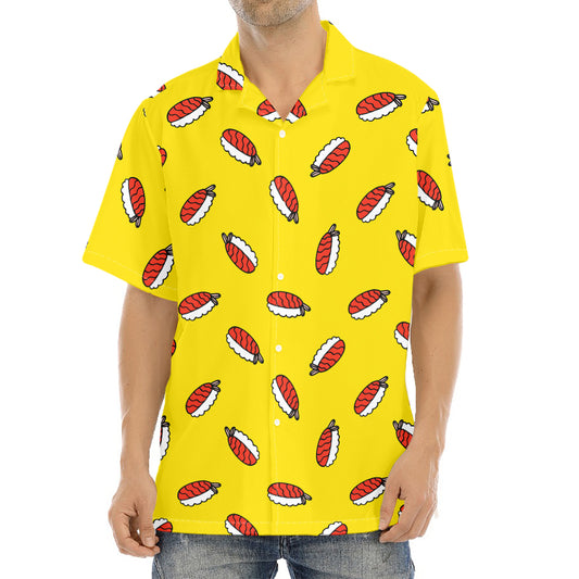 Doodle Japanese Sushi Pattern Print Aloha Shirt
