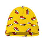 Doodle Japanese Sushi Pattern Print Beanie