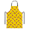 Doodle Japanese Sushi Pattern Print Bib Apron With Pocket