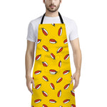 Doodle Japanese Sushi Pattern Print Bib Apron With Pocket