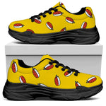 Doodle Japanese Sushi Pattern Print Black Chunky Shoes