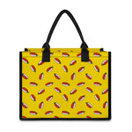Doodle Japanese Sushi Pattern Print Canvas Tote Bag