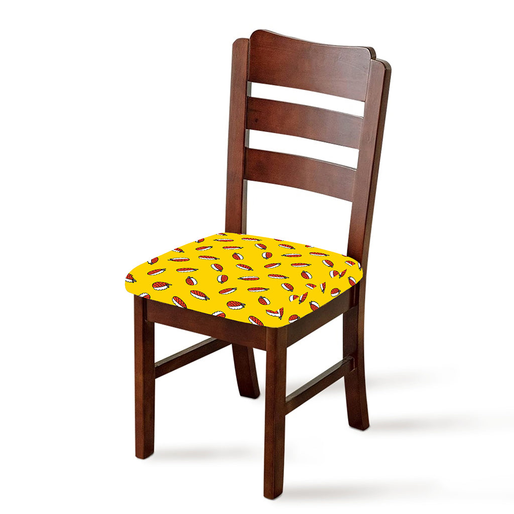 Doodle Japanese Sushi Pattern Print Chair Cushion Cover