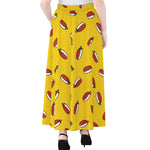 Doodle Japanese Sushi Pattern Print Chiffon Maxi Skirt