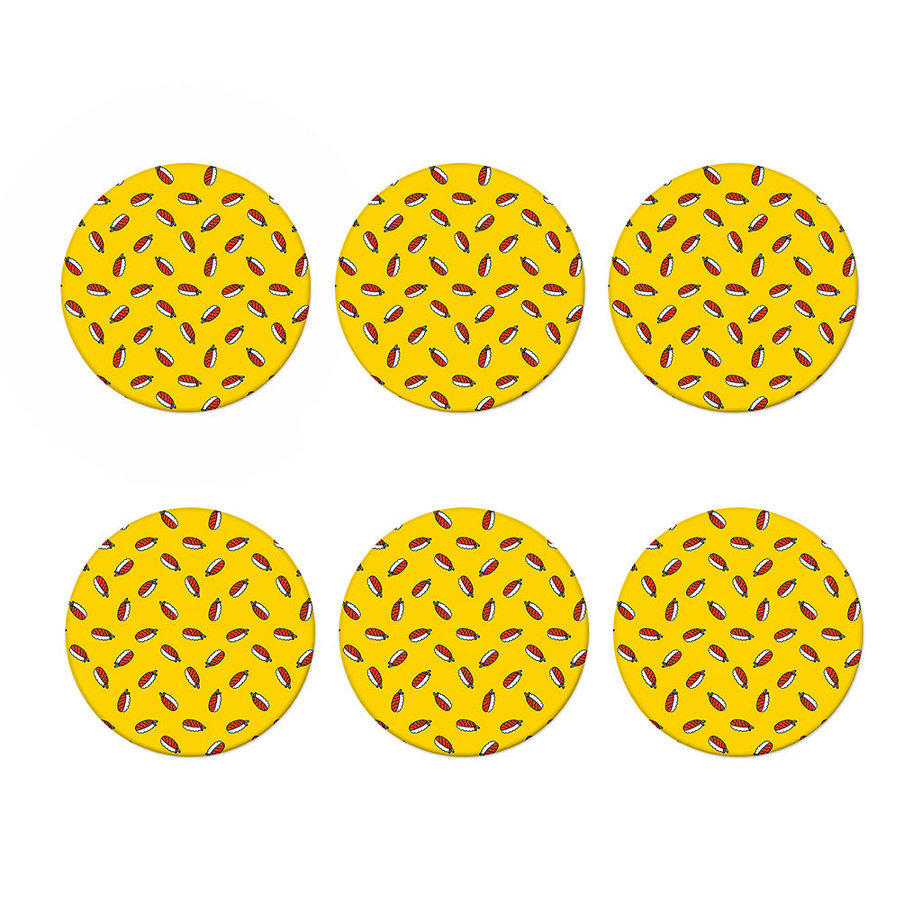 Doodle Japanese Sushi Pattern Print Coaster Set