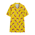Doodle Japanese Sushi Pattern Print Cotton Hawaiian Shirt