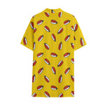 Doodle Japanese Sushi Pattern Print Cotton Hawaiian Shirt