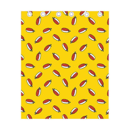 Doodle Japanese Sushi Pattern Print Curtain