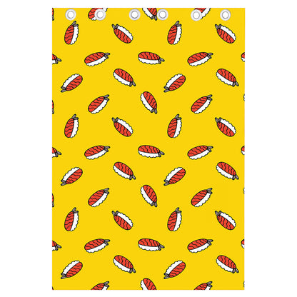 Doodle Japanese Sushi Pattern Print Curtain