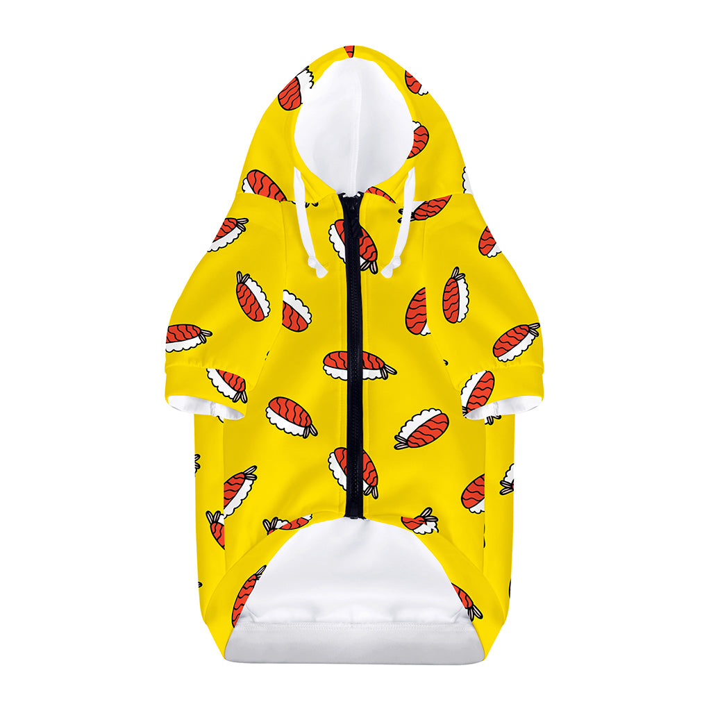 Doodle Japanese Sushi Pattern Print Dog Zip Up Hoodie
