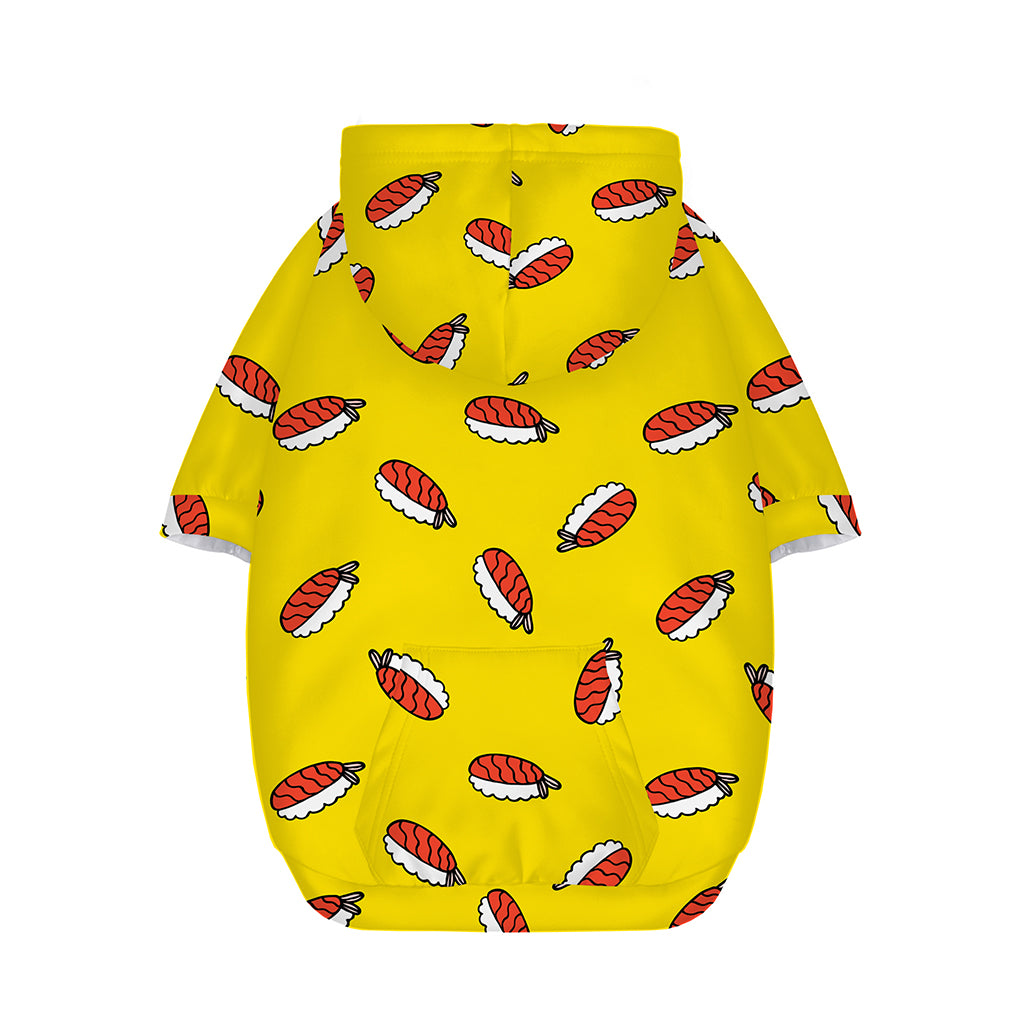 Doodle Japanese Sushi Pattern Print Dog Zip Up Hoodie