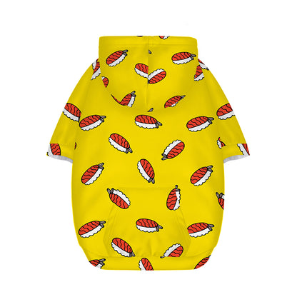 Doodle Japanese Sushi Pattern Print Dog Zip Up Hoodie