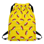Doodle Japanese Sushi Pattern Print Drawstring Backpack