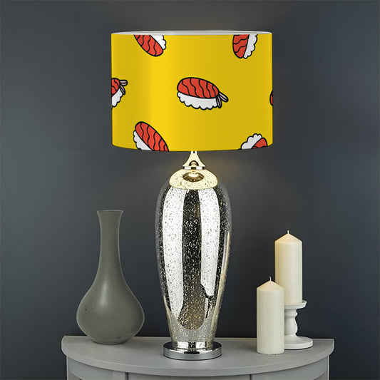 Doodle Japanese Sushi Pattern Print Drum Lamp Shade