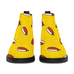 Doodle Japanese Sushi Pattern Print Flat Ankle Boots