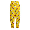Doodle Japanese Sushi Pattern Print Fleece Lined Knit Pants