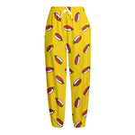 Doodle Japanese Sushi Pattern Print Fleece Lined Knit Pants