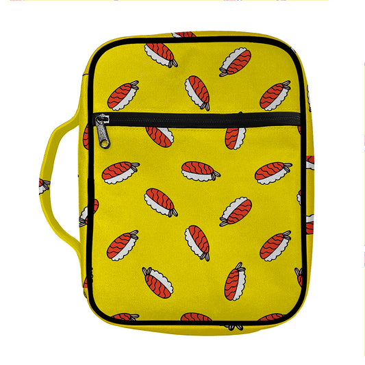 Doodle Japanese Sushi Pattern Print Front Pocket Bible Bag
