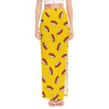 Doodle Japanese Sushi Pattern Print High Slit Maxi Skirt