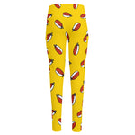 Doodle Japanese Sushi Pattern Print High-Waisted Pocket Leggings