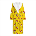 Doodle Japanese Sushi Pattern Print Hooded Bathrobe