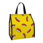 Doodle Japanese Sushi Pattern Print Insulated Lunch Tote