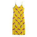 Doodle Japanese Sushi Pattern Print Jersey Midi Cami Dress