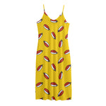 Doodle Japanese Sushi Pattern Print Jersey Midi Cami Dress