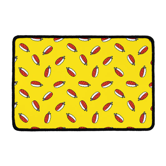 Doodle Japanese Sushi Pattern Print Kitchen Mat
