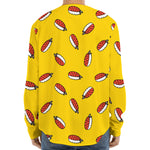 Doodle Japanese Sushi Pattern Print Long Sleeve Baseball Jersey