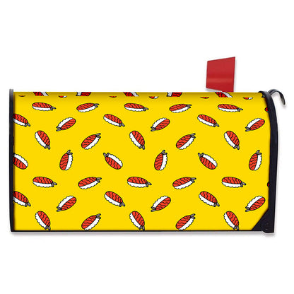 Doodle Japanese Sushi Pattern Print Mailbox Cover