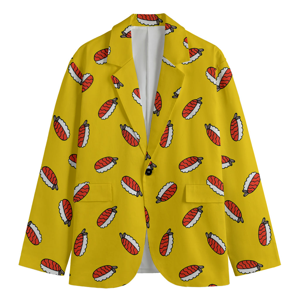 Doodle Japanese Sushi Pattern Print Men's Blazer
