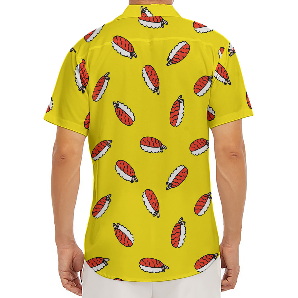 Doodle Japanese Sushi Pattern Print Men's Deep V-Neck Shirt