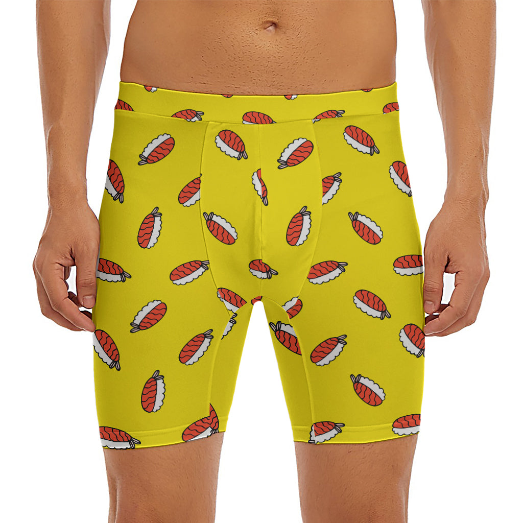 Doodle Japanese Sushi Pattern Print Men's Long Boxer Briefs