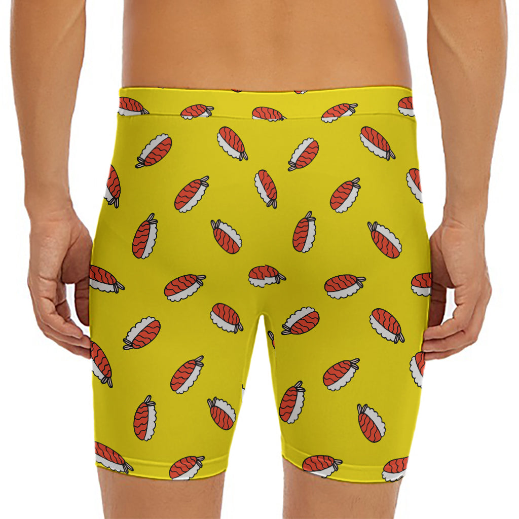Doodle Japanese Sushi Pattern Print Men's Long Boxer Briefs