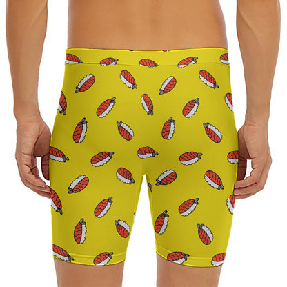 Doodle Japanese Sushi Pattern Print Men's Long Boxer Briefs