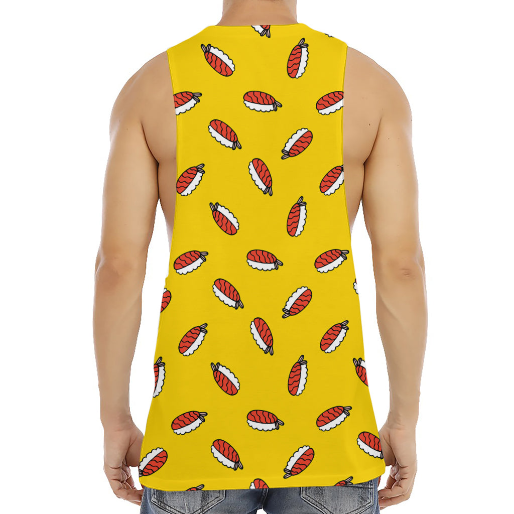 Doodle Japanese Sushi Pattern Print Men's Muscle Tank Top