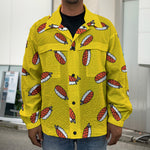 Doodle Japanese Sushi Pattern Print Men's Shirt Jacket
