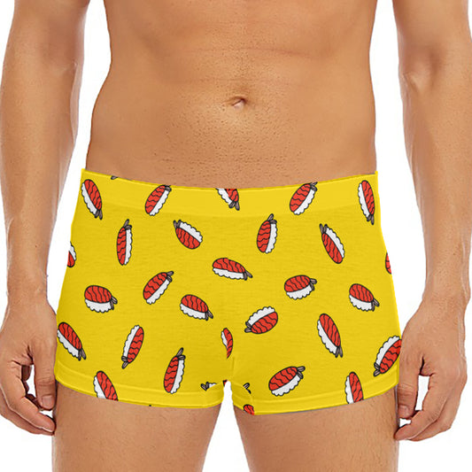 Doodle Japanese Sushi Pattern Print Men's Short Boxer Briefs