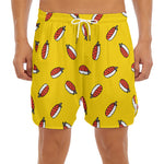 Doodle Japanese Sushi Pattern Print Men's Split Running Shorts