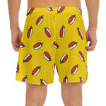 Doodle Japanese Sushi Pattern Print Men's Split Running Shorts