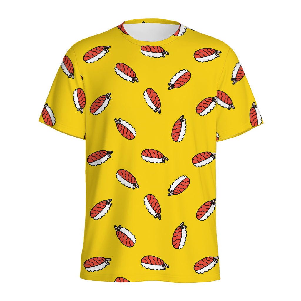 Doodle Japanese Sushi Pattern Print Men's Sports T-Shirt
