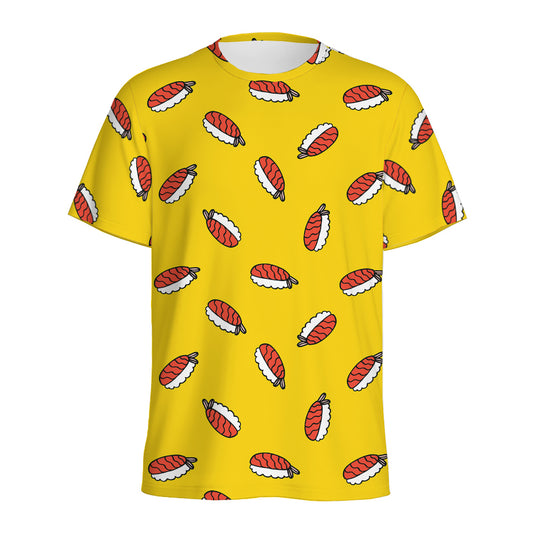 Doodle Japanese Sushi Pattern Print Men's Sports T-Shirt
