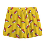 Doodle Japanese Sushi Pattern Print Mesh Shorts