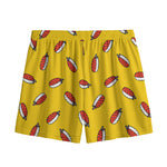 Doodle Japanese Sushi Pattern Print Mesh Shorts
