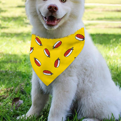 Doodle Japanese Sushi Pattern Print Over The Collar Dog Bandana