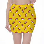 Doodle Japanese Sushi Pattern Print Pencil Mini Skirt