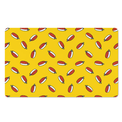 Doodle Japanese Sushi Pattern Print Polyester Doormat