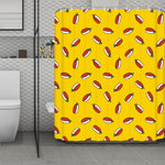Doodle Japanese Sushi Pattern Print Polyester Shower Curtain